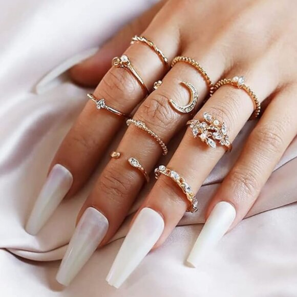 RINGS SET Stackable Rings Set for Women - Picture 2 of 5